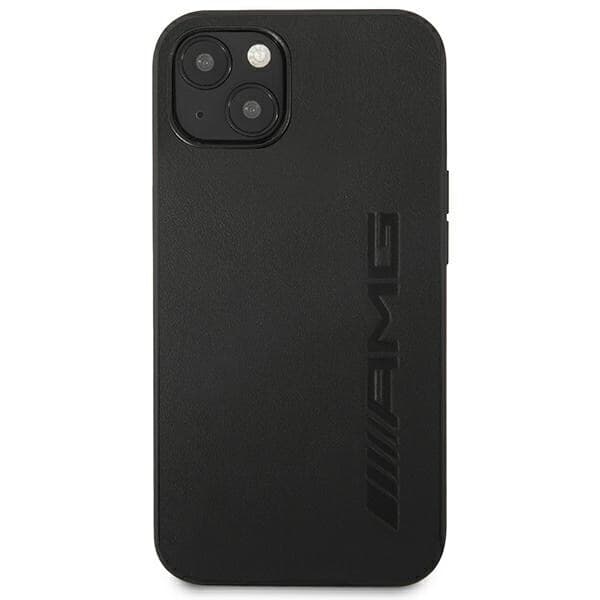 AMG LÆDER HOT STAMPED ETUI TIL IPHONE 14 PLUS - SORT