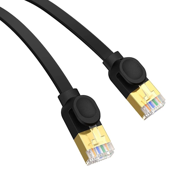 Baseus rask RJ45 nettverkskabel. 7 10Gbps 2m flat svart