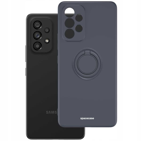 Spacecase Silikonecase Ring För Samsung Galaxy A53 5G Svart