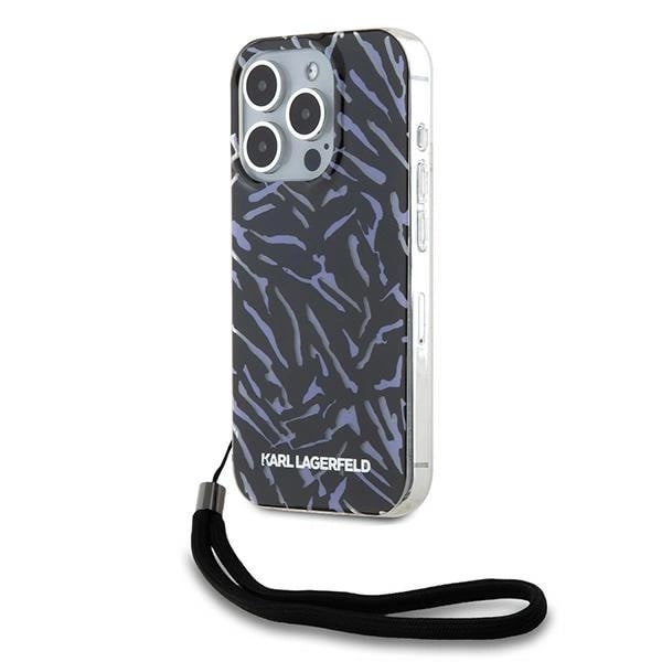 KARL LAGERFELD ZEBRA WITH CORD COVER TIL IPHONE 15 PRO MAX - LILLA