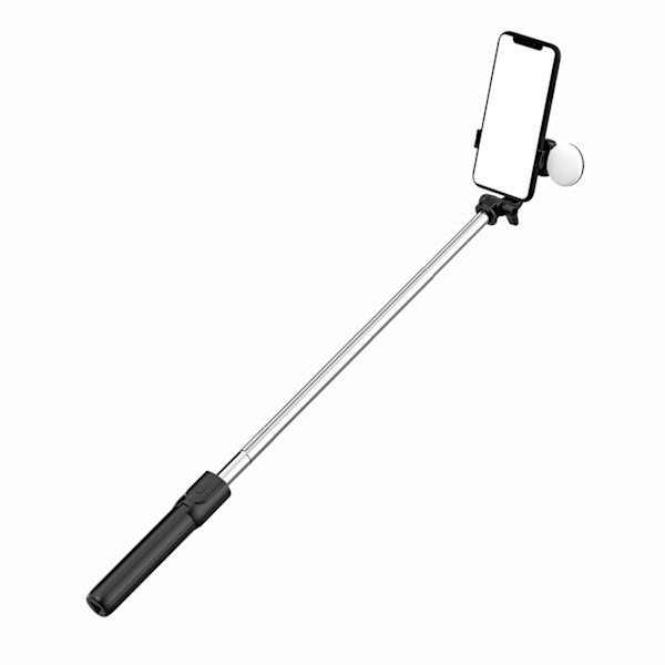 SELFIE STICK WR1YXS TELESKOPSTATIV 0,71M MED RUND LAMPE - SORT