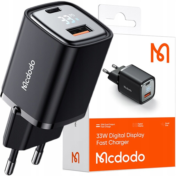 USB/USB-C laster, Nano, med skjerm, Gan 33W Pd, Mcdodo