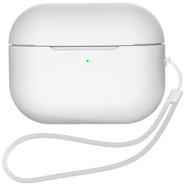 AirPods Pro 2 / AirPods Pro 1 silikonveske + håndleddsstropp - hvit