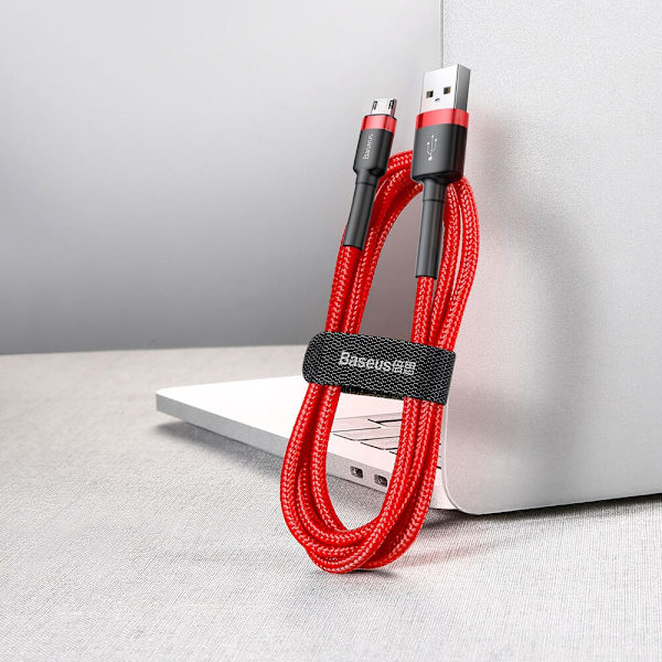 Baseus Cafule-kabel slitesterk nylonkabel USB / mikro-USB-kabel 1,5A 2M rød (CAMKLF-C09)