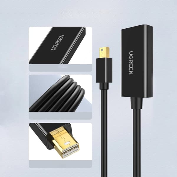 Ugreen MD112 mini DisplayPort til HDMI 4K-adapter - svart
