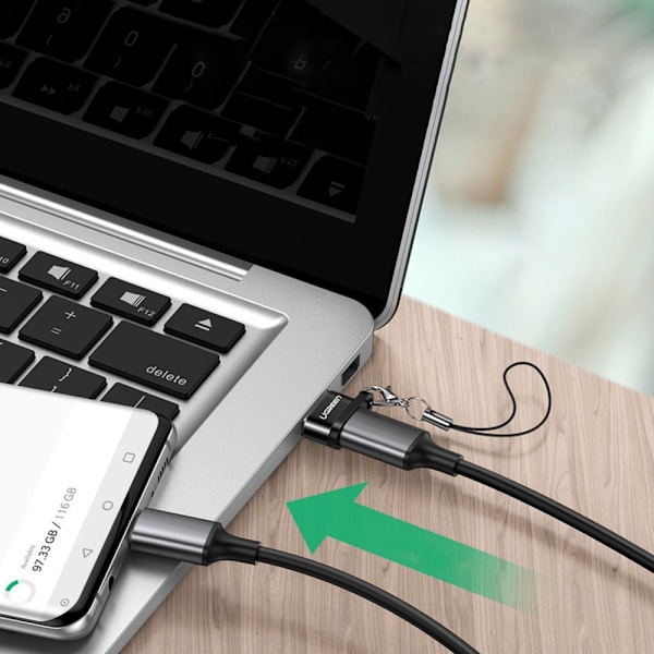 USB C (hunn) - USB (hann) adapter Ugreen US280 - svart