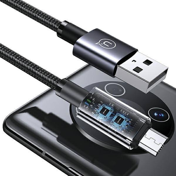 USAMS USB till mikro-USB-kabel 2A 1,2 m snabbladdning stål/lack SJ668USB01 (US-SJ668)