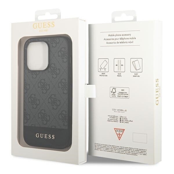 Guess GUHCP14XG4GLGR-deksel til iPhone 14 Pro Max - grå 4G Stripe Collection