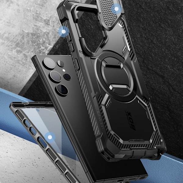 IBLSN ARMORBOX MAG SUPCASE MED MAGSAFE TIL SAMSUNG GALAXY S24 ULTRA - SORT