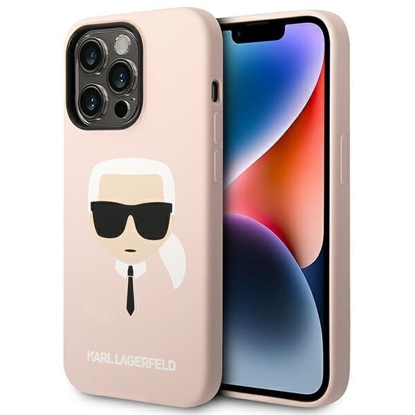 Karl Lagerfeld KLHCP14XSLKHLP iPhone 14 Pro Max 6.7 hardt etui rosa/rosa Silikon Karls hode