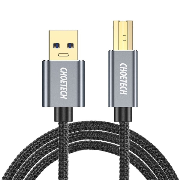 Choetech USB Type B-kabel for skriver (hann) - USB 2.0 (hann) 480 Mbps 3m (AB0011-BK)