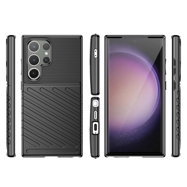 THUNDER CASE PANSRET ETUI TIL SAMSUNG GALAXY S24 ULTRA - SORT
