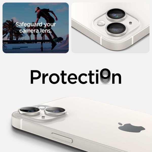 CAMERA COVER SPIGEN OPTIK.TR "EZ FIT" CAMERA PROTECTOR 2-PACK IPHONE 14/14 PLUS STARLIGHT