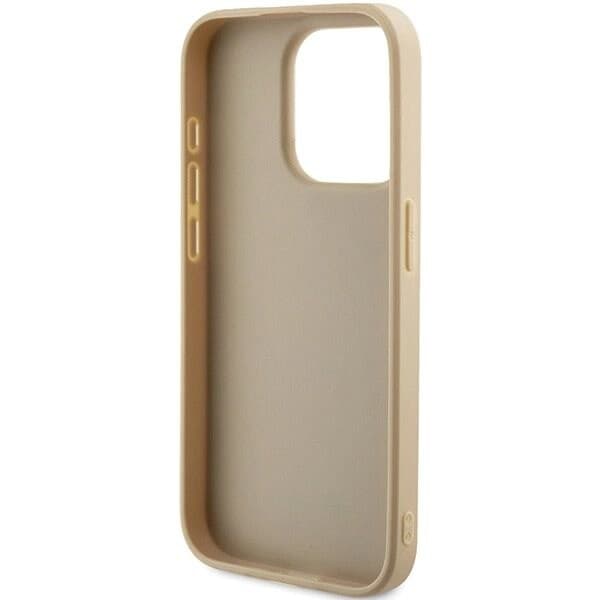 Guess Saffiano Iridescent Script-deksel til iPhone 15 Pro Max - Gull
