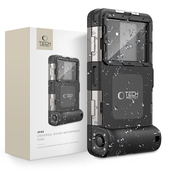 TECH-PROTECT IPX8 UNIVERSAL DYKKER VANDTÆT CASE SORT