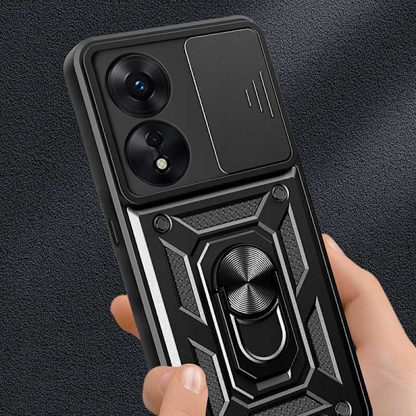 Spacecase Case Cover För Oppo A78 5G Svart Skydd