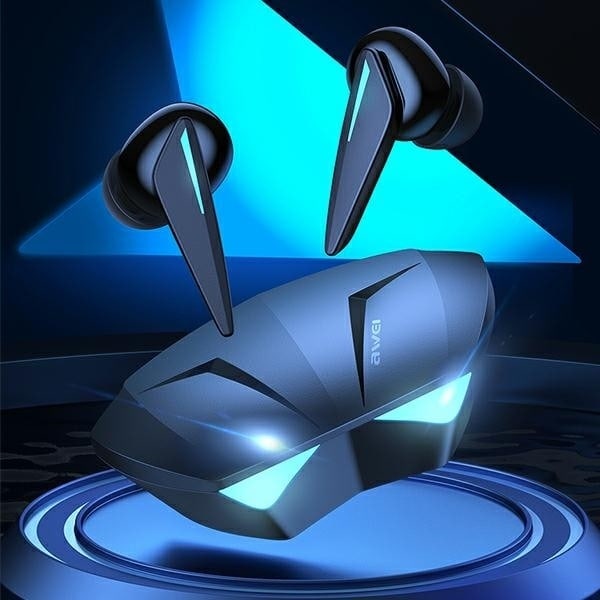 AWEI Bluetooth 5.0 T23 TWS hörlurar + gaming dockningsstation svart/svart