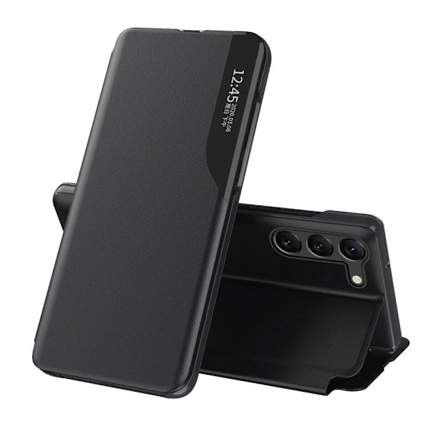Eco Leather View Case for Samsung A05s med klaff - svart
