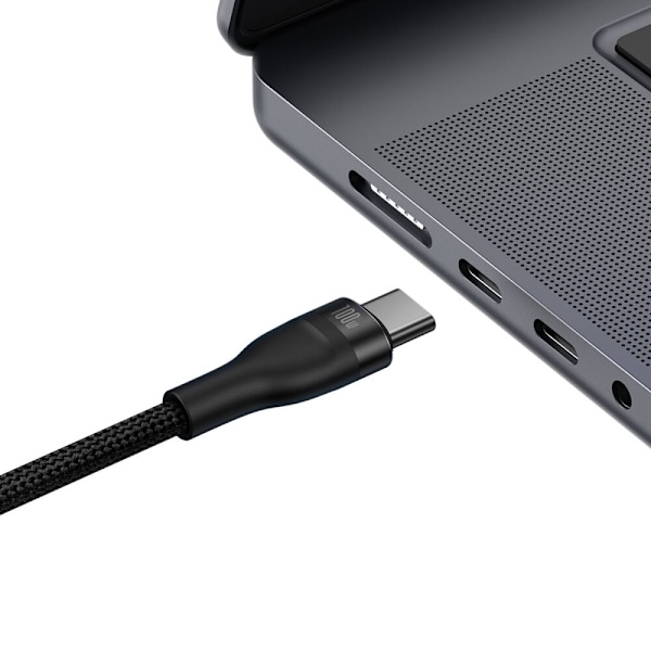 BASEUS HURTIG OPLADEKABEL 2IN1 USB-C - 2XUSB-C 100W 1,5M SORT