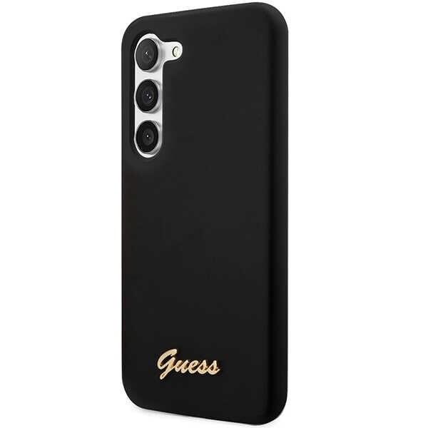 Guess GUHCS23MSLSMK S23+ S916 veske - svart silikon vintage gulllogo
