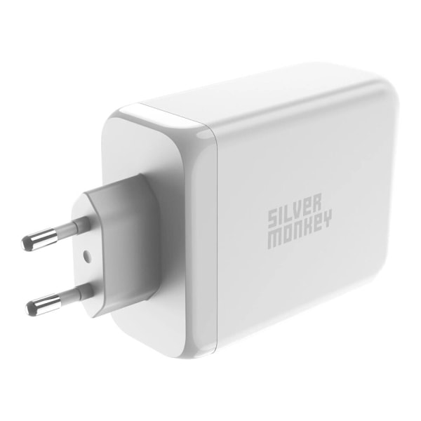 Silver Monkey SMA154 200 W GaN-lader 3xUSB-C PD USB-A QC 3.0 - hvit