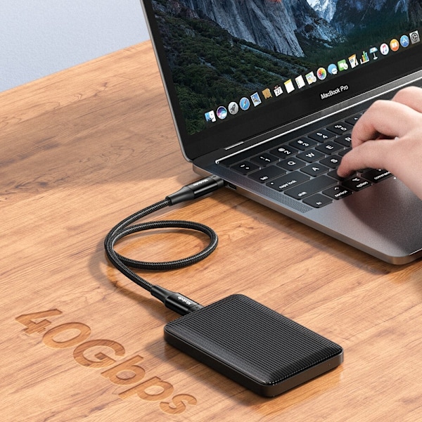 McDodo Thunderbolt 2 USB-C telefonkabel 100W 5K 40GB 0,8M svart
