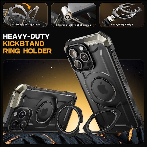 SUPCASE UB GRIP MAG ETUI MED MAGSAFE TIL IPHONE 16 PRO MAX - SORT