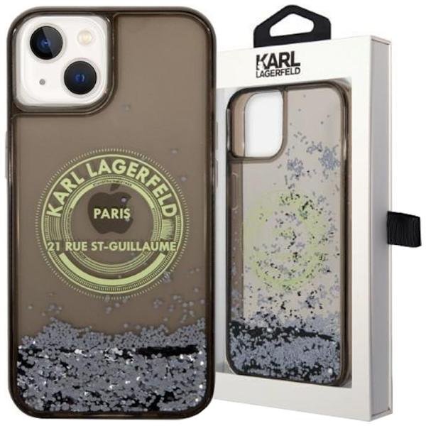 KARL LAGERFELD LIQUID GLITTER RSG ETUI TIL IPHONE 14 - SORT