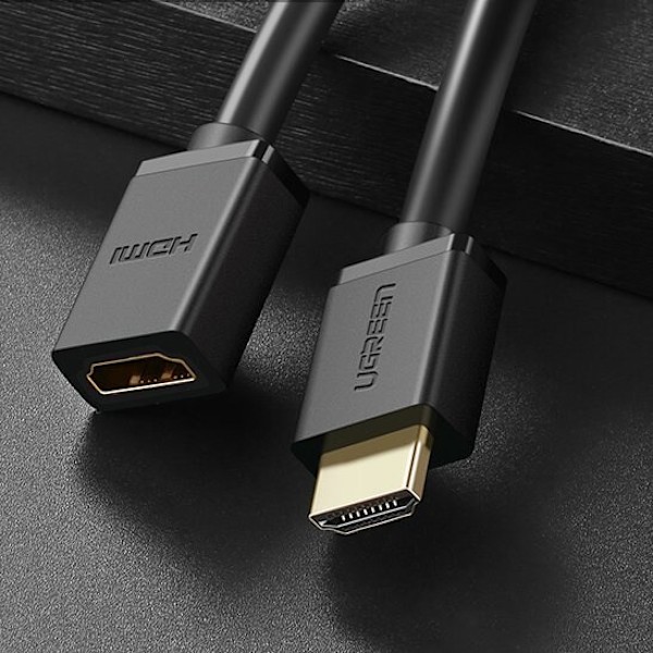 Ugrønn kabel kabel adapter adapter skjøtekabel HDMI (hun) - HDMI (hann) 4K 10,2 Gbps 340 Mhz audio ethernet 0,5 m svart (HD107 10140)
