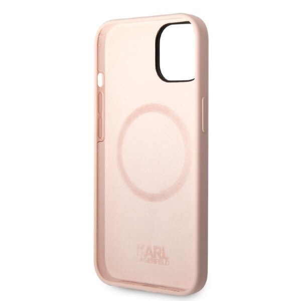 Karl Lagerfeld KLHMP14MSNIKBCP iPhone 14 Plus 6.7 hardt etui rosa/rosa Silikon Ikonik Magsafe