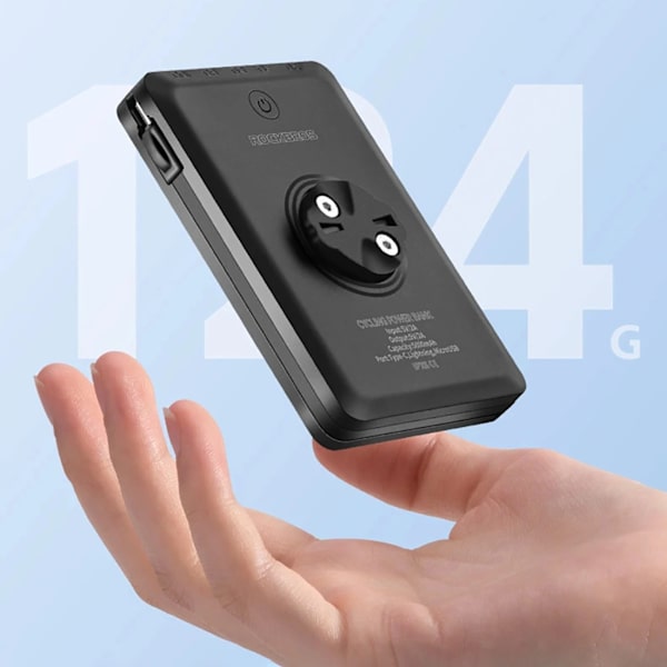 ROCKBROS JP008 CYKELLYGTE FORAN TIL DISK MED POWERBANK 5000MAH 150LM IPX6 - SORT