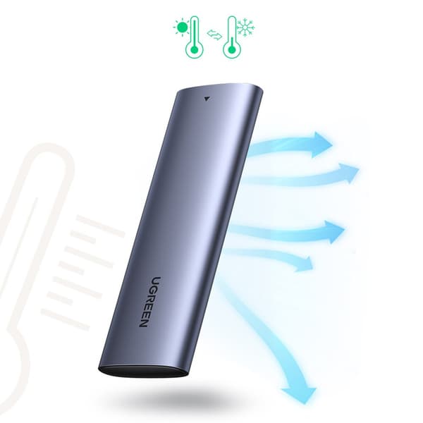 Ugreen Disk Bay-harddiskkabinett M.2 B-Key SATA 3.0 5Gbps Grå + USB Type C-kabel (CM400)