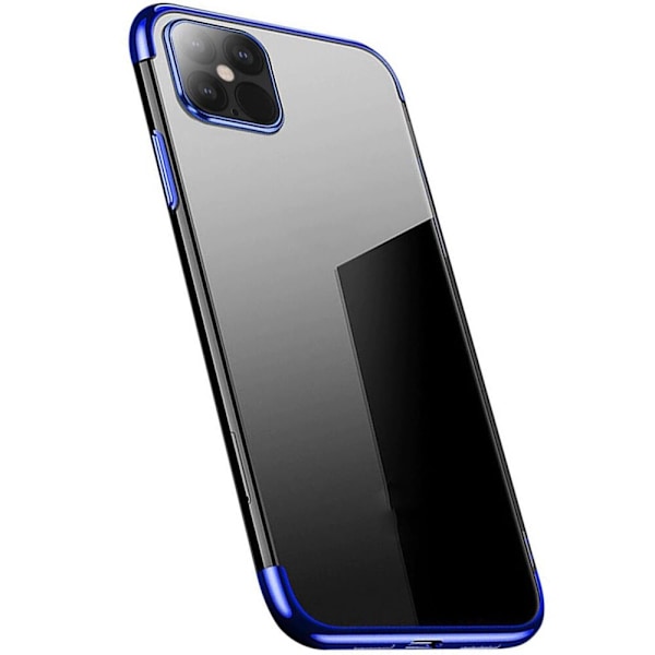 Clear Color gel-skalldeksel med metallramme for Samsung Galaxy S21 Ultra 5G blå