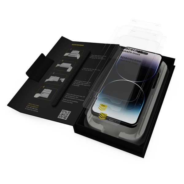 Spacecase Quickfit Härdat Glas För Iphone 14 Pro Max Skärmskydd