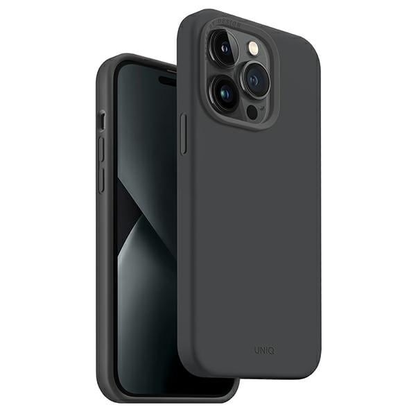 UNIQ Lino Hue iPhone 14 Pro 6.1 deksel Magclick Lader grå/karbon grå