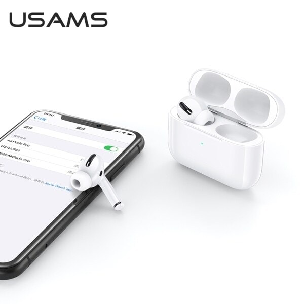 USAMS Bluetooth 5.0 TWS Emall Series trådlösa hörlurar vit/vit BHUYM01 (US-YM001)