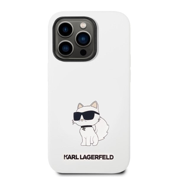 KARL LAGERFELD SILIKONE CHOUPETTE ETUI TIL IPHONE 14 PRO MAX - HVID