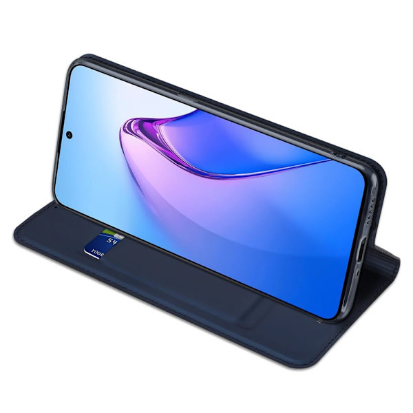 Dux Ducis Skin Pro-veske til Oppo Reno 8 Pro-deksel med flip-kortlommebok? blå stativ