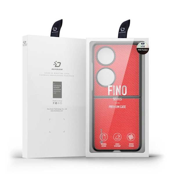 Dux Ducis Fino-deksel, deksel dekket med nylonmateriale, Huawei P50 Pocket rød