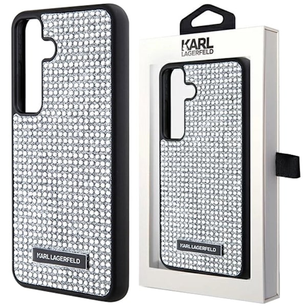 Karl Lagerfeld Rhinestone Metal Logo Deksel til Samsung Galaxy S24 - Sølv