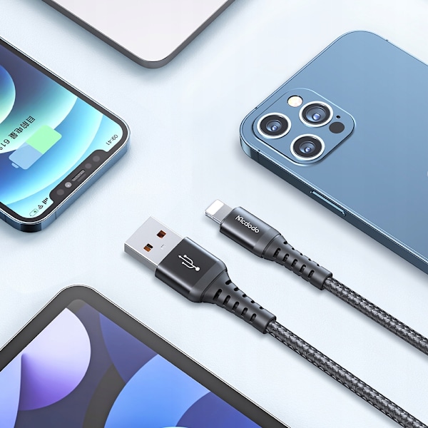 MCDODO KORT USB LIGHTNING SNABBLADDNINGSKABEL FÖR IPHONE 13 14 20CM