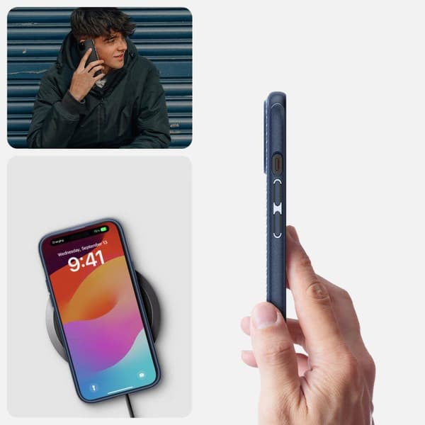 Spigen Mag Armor MagSafe, mørkeblå - iPhone 15 Plus