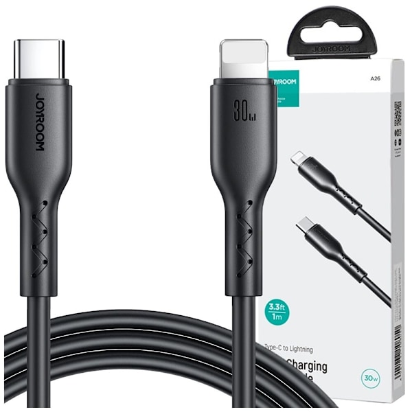 Joyroom Flash-Charge Series SA26-CL3 USB-C / Lightning-kabel 30W 1m - svart