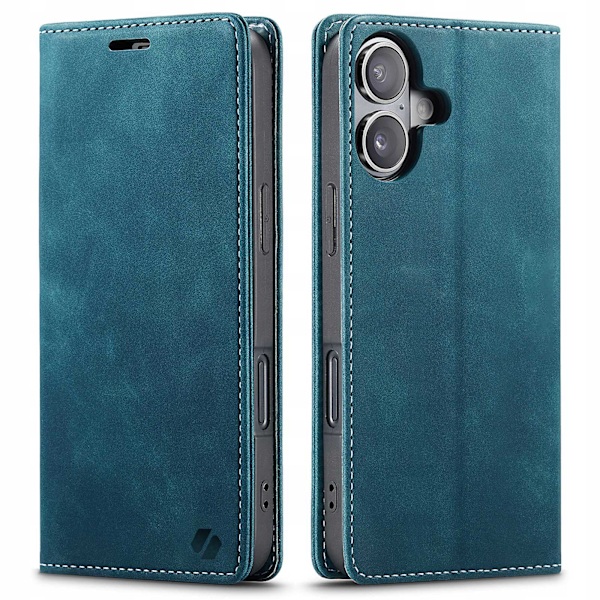 Spacecase Pålbockfodral För Iphone 16 Plus Blåt Fodra