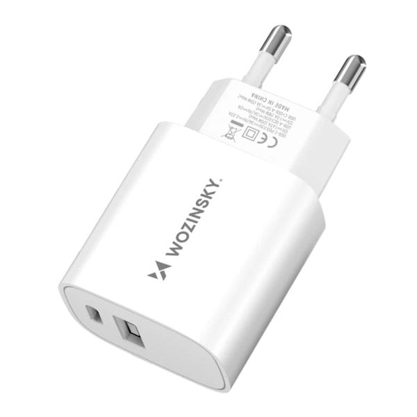 Wozinsky WGWCW USB-A USB-C 20W vegglader - hvit