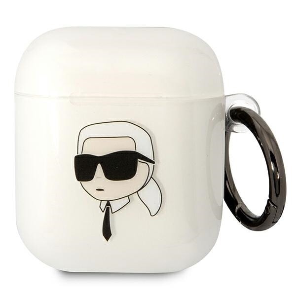 Karl Lagerfeld KLA2HNIKTCT veske for AirPods 1/2 - gjennomsiktig Karls hode