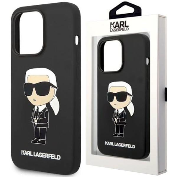 KARL LAGERFELD SILIKONE IKONIK MAGSAFE ETUI TIL IPHONE 14 PRO MAX - SORT