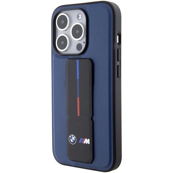 BMW M Grip Stand Bicolor deksel til iPhone 15 Pro - marineblå