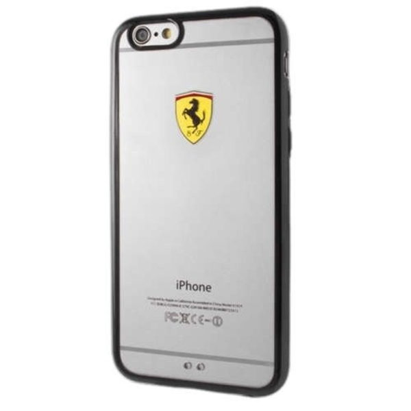 FERRARI RACING SHIELD ETUI TIL IPHONE 6 PLUS / IPHONE 6S PLUS - GENNEMSIGTIG OG SORT