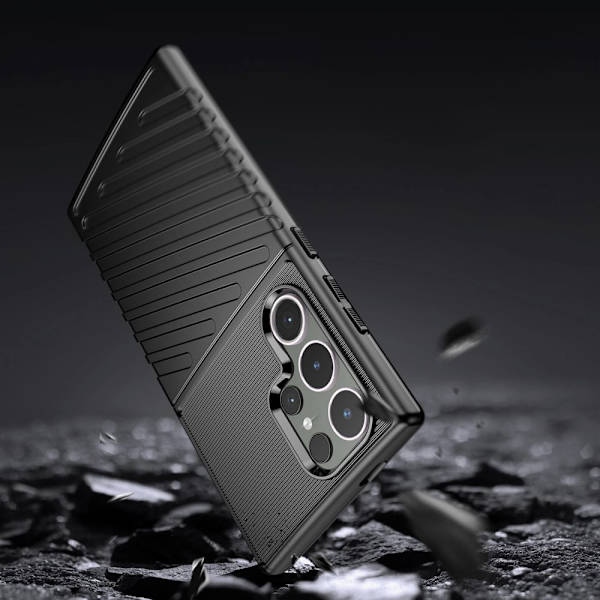 THUNDER CASE PANSRET ETUI TIL SAMSUNG GALAXY S24 ULTRA - SORT